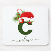 シンプルパーソナライズされたカスタムモノグラム マウスパッド (正面)