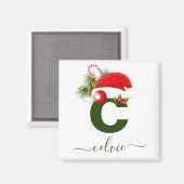 シンプルパーソナライズされたカスタムモノグラム マグネット (正面/裏面)