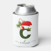 シンプルパーソナライズされたカスタムモノグラム 缶クーラー (缶正面)