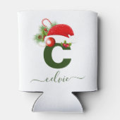 シンプルパーソナライズされたカスタムモノグラム 缶クーラー (裏面)