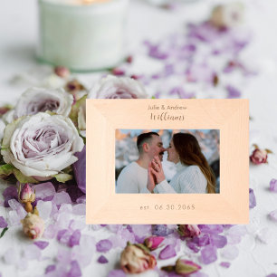 シンプルパーソナライズされたカップル名結婚の レーザー彫刻フレーム