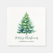 シンプルパーソナライズされたクリスマス スタンダードカクテルナプキン (正面)