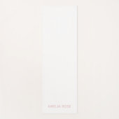 シンプルパーソナライズされたソフトピンクオンホワイト ヨガマット (正面)