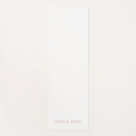 シンプルパーソナライズされたソフトピンクオンホワイト ヨガマット