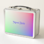 シンプルパーソナライズされたソフト虹のグラデーション メタルランチボックス (正面)