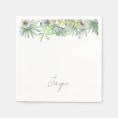 シンプルパーソナライズされたトロピカル結婚カクテル スタンダードカクテルナプキン (正面)