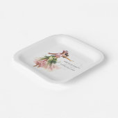 シンプルパーソナライズされたビーチ結婚式 ペーパープレート (傾斜あり)