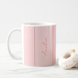 シンプルパーソナライズされたピンク コーヒーマグカップ