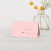 シンプルパーソナライズされたピーチ結婚のテーブル プレイスカード (正面)