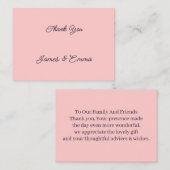 シンプルパーソナライズされたピーチ結婚の感謝 ノートカード (正面/裏面)