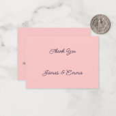 シンプルパーソナライズされたピーチ結婚の感謝 ノートカード (正面/裏面インサイチュ)