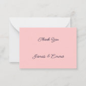 シンプルパーソナライズされたピーチ結婚の感謝 ノートカード (正面)