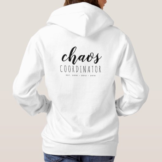 シンプルパーソナライズされたフード付きスウェットシャツ |黒 パーカ (裏面)