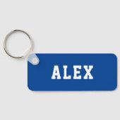 シンプルパーソナライズされたブルースクールバックパック名タグ キーホルダー (裏面)
