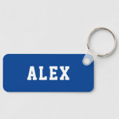 シンプルパーソナライズされたブルースクールバックパック名タグ キーホルダー (正面)