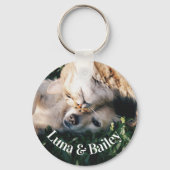 シンプルパーソナライズされたペット2枚 キーホルダー (裏面)