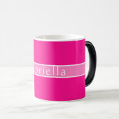シンプルパーソナライズされたホットピンク モーフィングマグカップ (正面右)