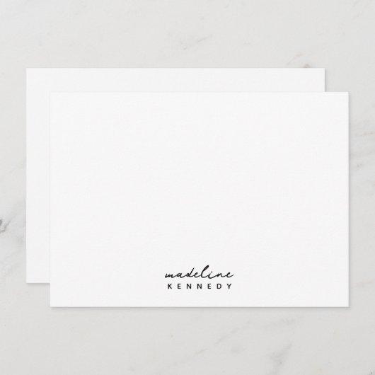 シンプルパーソナライズされたミニマルメモカード ノートカード (正面/裏面)