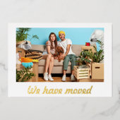 シンプルパーソナライズされたミニマル動の発表 箔シーズンカード (正面)