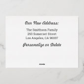 シンプルパーソナライズされたミニマル動の発表 箔シーズンカード (裏面)