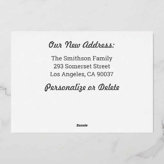 シンプルパーソナライズされたミニマル動の発表 箔シーズンカード (裏面)