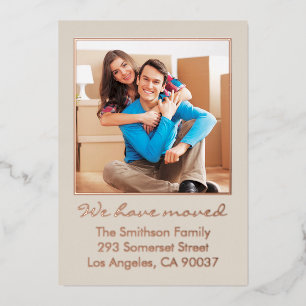 シンプルパーソナライズされたミニマル動の発表 箔シーズンカード