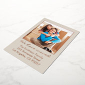 シンプルパーソナライズされたミニマル動の発表 箔シーズンカード (回転した状態)