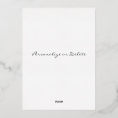 シンプルパーソナライズされたミニマル動の発表 箔シーズンカード (裏面)