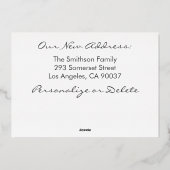 シンプルパーソナライズされたミニマル動の発表 箔シーズンカード (裏面)