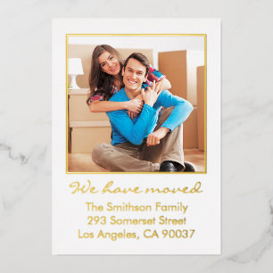 シンプルパーソナライズされたミニマル動の発表 箔シーズンカード