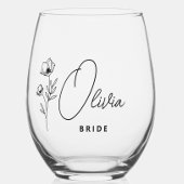 シンプルパーソナライズされたモダンフローラ ステムなしワイングラス