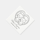 シンプルパーソナライズされたモダンペットキャッ結婚ト スタンダードカクテルナプキン (角)