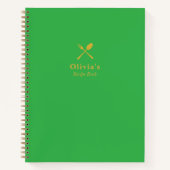 シンプルパーソナライズされたモダンレシピ本 ノートブック (正面)