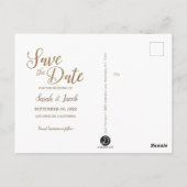 シンプルパーソナライズされたモダン写真の日付の保存 ポストカード (裏面)