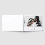 シンプルパーソナライズされたモダン写真結婚の ゲストブック (全面)