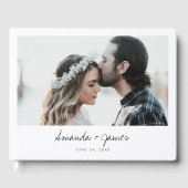 シンプルパーソナライズされたモダン写真結婚の ゲストブック (正面)