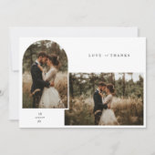 シンプルパーソナライズされたモダン写真結婚の サンキューカード (正面)