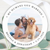 シンプルパーソナライズされたモダン写真結婚の ラウンドシール