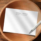 シンプルパーソナライズされたモダン名結婚付 ノートカード