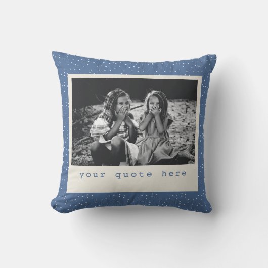 シンプルパーソナライズされたモダン引用文写真 クッション (正面)