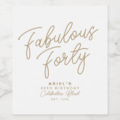 シンプルパーソナライズされたモダン誕生日 ワインラベル (シングルラベル)