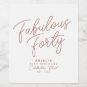 シンプルパーソナライズされたモダン誕生日 ワインラベル (シングルラベル)