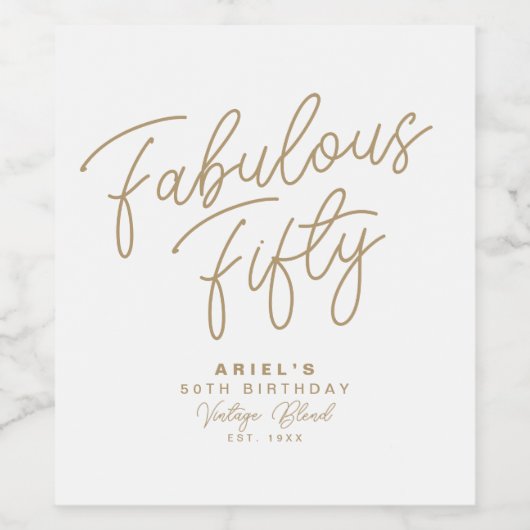 シンプルパーソナライズされたモダン誕生日 ワインラベル (シングルラベル)