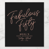 シンプルパーソナライズされたモダン誕生日 ワインラベル (シングルラベル)