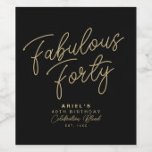 シンプルパーソナライズされたモダン誕生日 ワインラベル (シングルラベル)