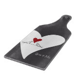 シンプルパーソナライズされたモダン赤いハート カッティングボード (角)