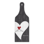 シンプルパーソナライズされたモダン赤いハート カッティングボード (正面)