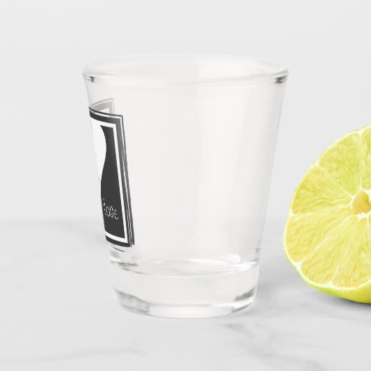 シンプルパーソナライズされたモダン赤いハート ショットグラス (右)