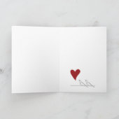 シンプルパーソナライズされたモダン赤いハート シーズンカード (内部)