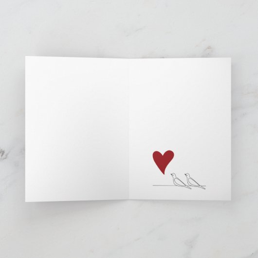 シンプルパーソナライズされたモダン赤いハート シーズンカード (内部)